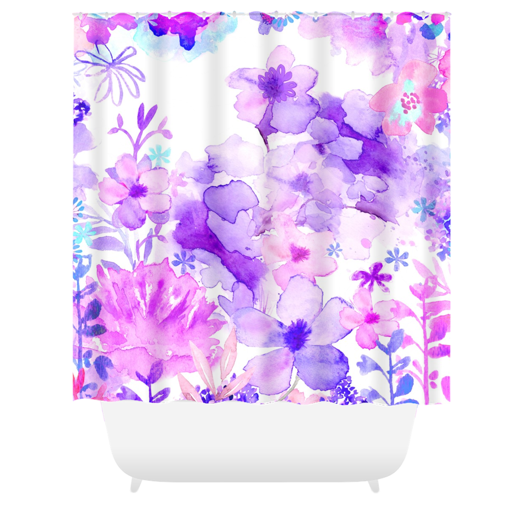 Harmonious Garden Purple Shower Curtains - deloresartcanada
