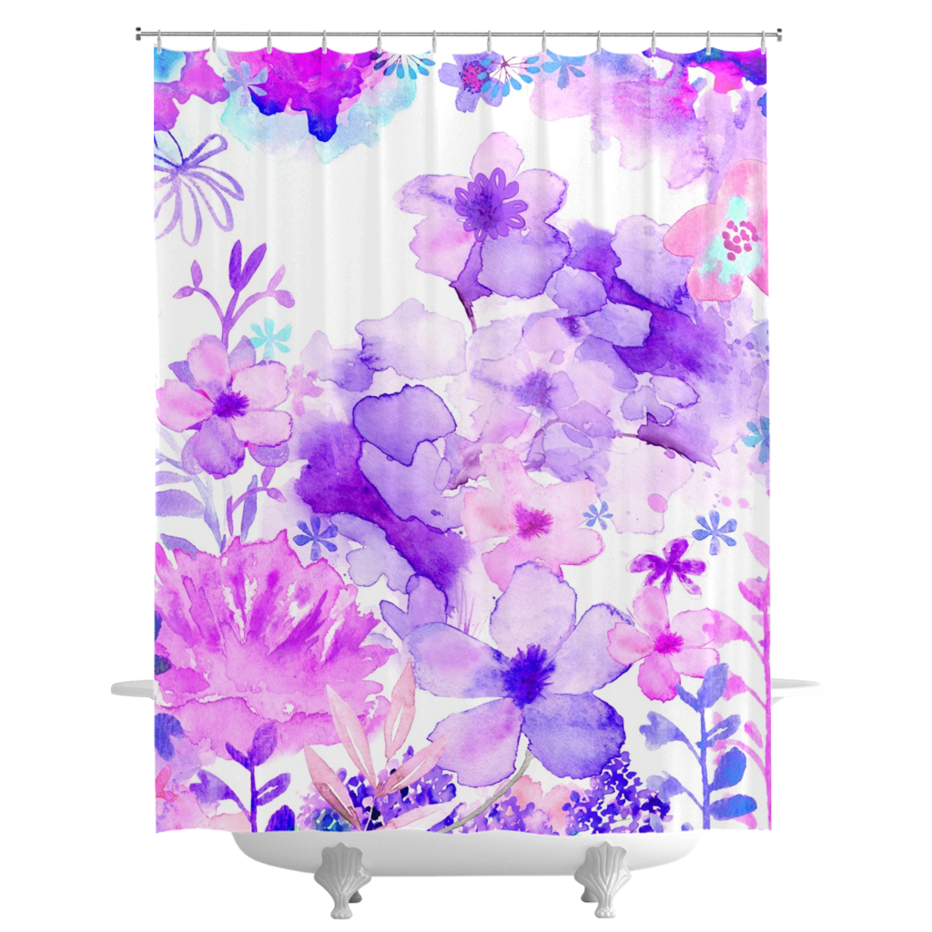 Harmonious Garden Purple Shower Curtains - deloresartcanada