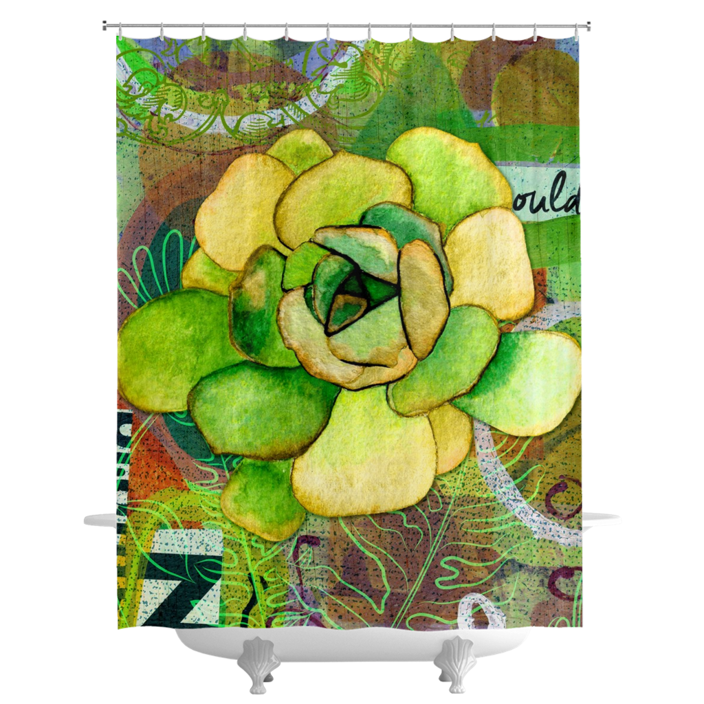 Pietra Rosetta Shower Curtains - deloresartcanada