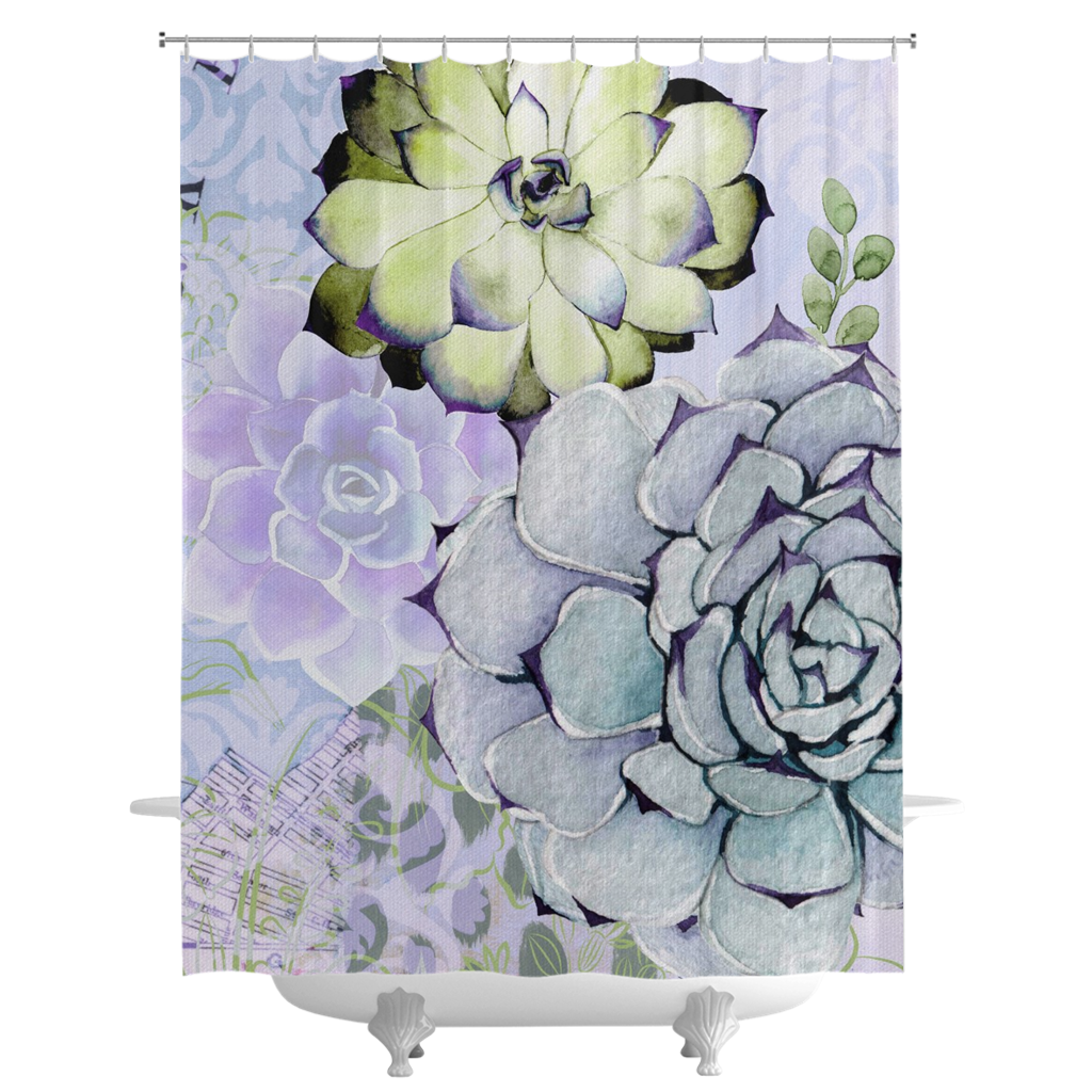 Pekinese Garden Shower Curtains - deloresartcanada