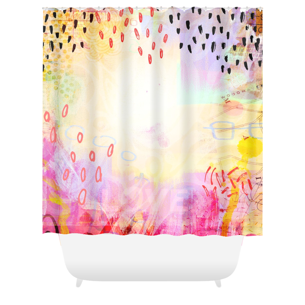 I Love Us Shower Curtains - deloresartcanada