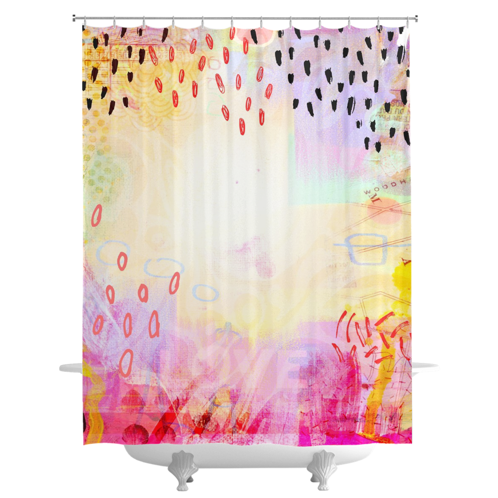 I Love Us Shower Curtains - deloresartcanada