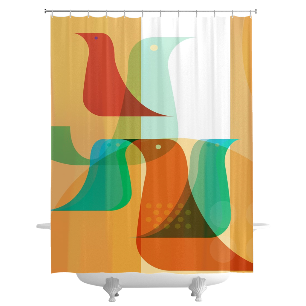 Birds of a Feather Shower Curtains - deloresartcanada