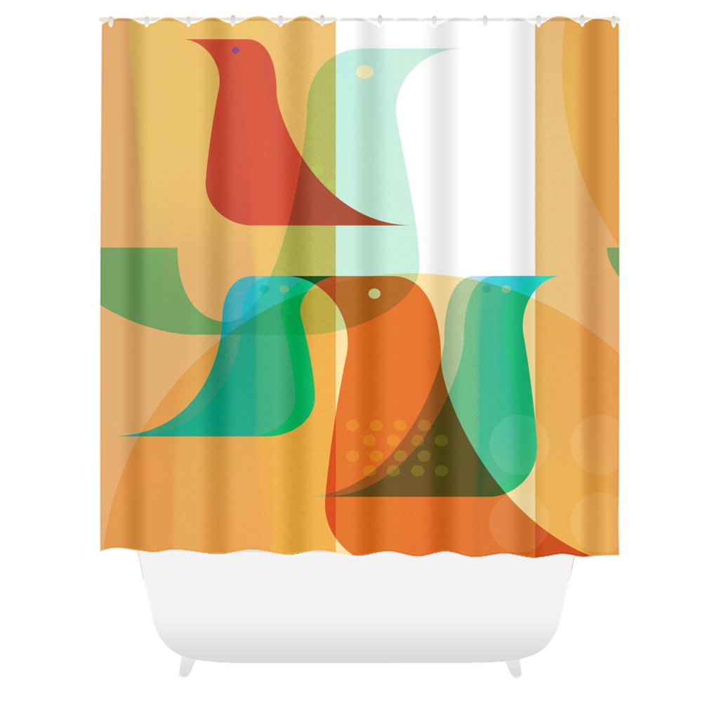 Birds of a Feather Shower Curtains - deloresartcanada