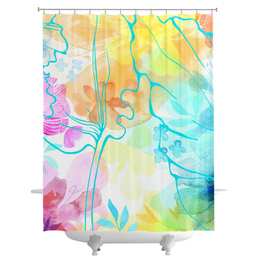 Rosie Cluster Shower Curtains - deloresartcanada