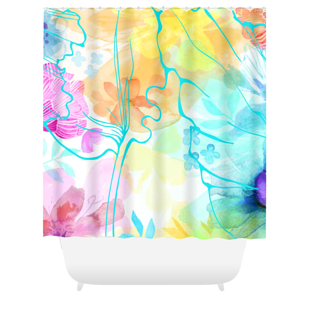 Rosie Cluster Shower Curtains - deloresartcanada