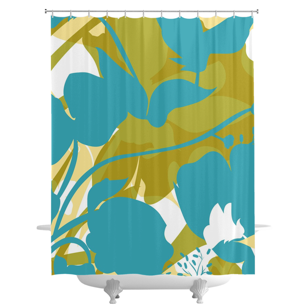 Sweet Pea Silhouette Shower Curtains - deloresartcanada