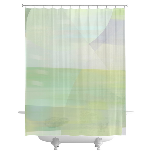 Angle Iron Soft Greens Shower Curtains - deloresartcanada