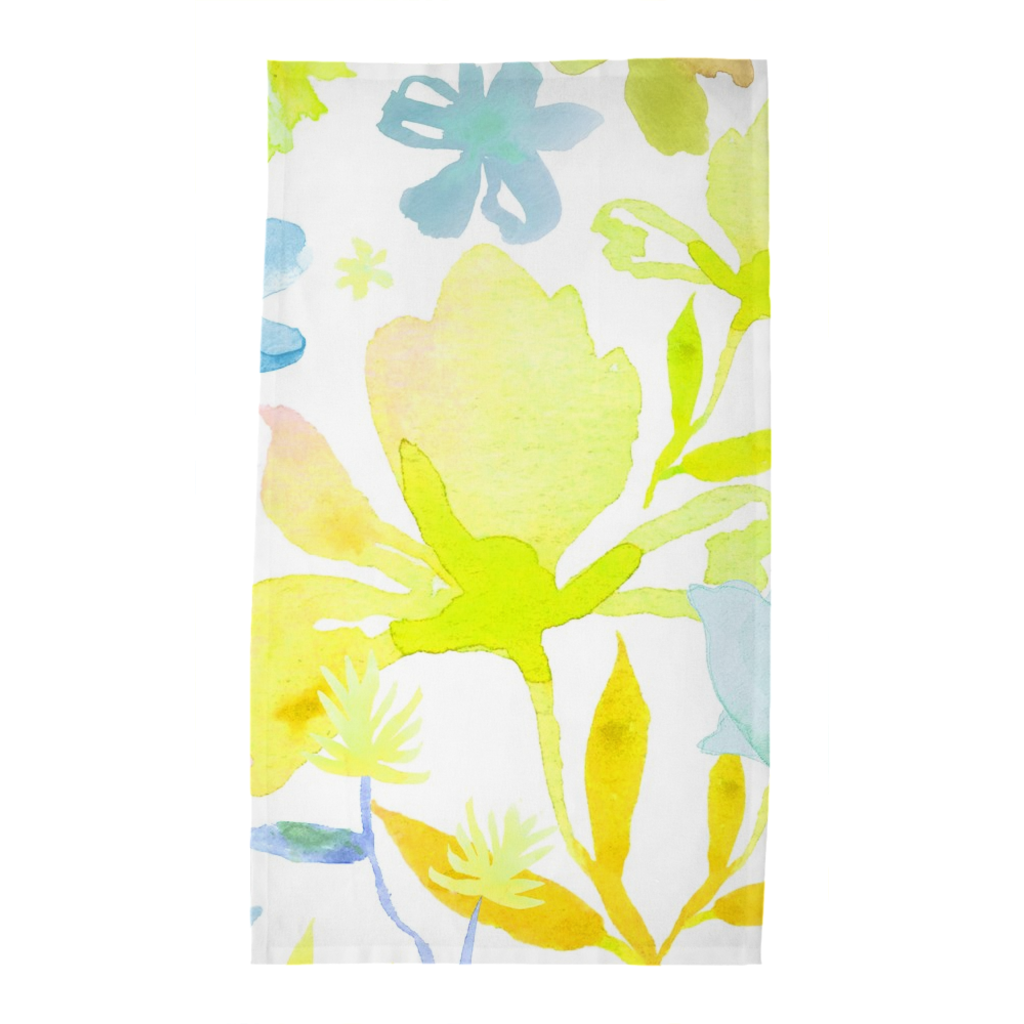 Dreamy Garden Tea Towel (yellows) - deloresartcanada