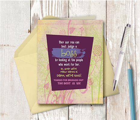0180 Boss Female Note Card - deloresartcanada
