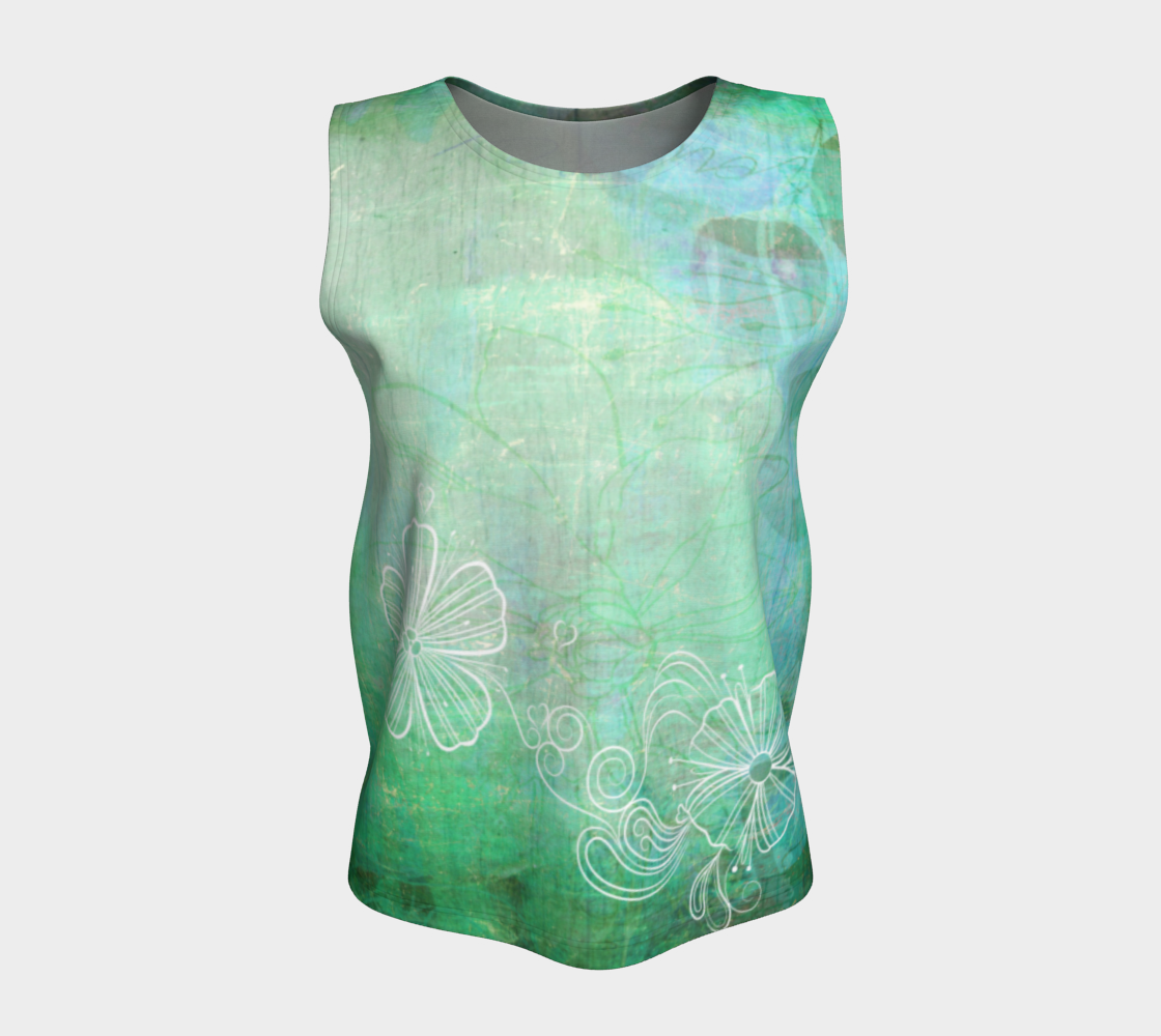 Bra Off Loose Tank by Deloresart in Greens - deloresartcanada