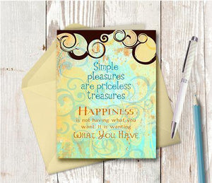 0195 Simple Pleasures Note Card - deloresartcanada