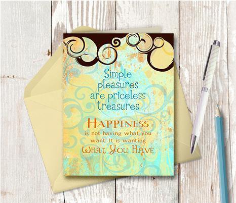 0195 Simple Pleasures Note Card - deloresartcanada