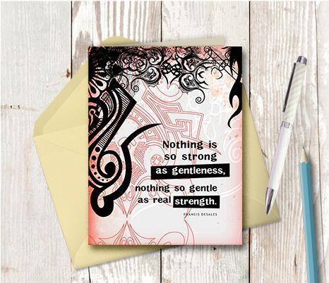 0196 Gentleness Strength Note Card - deloresartcanada