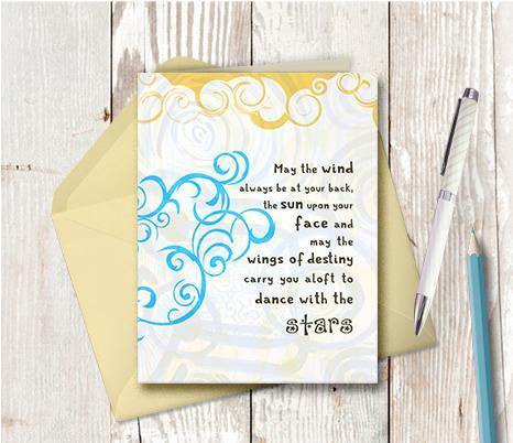 0197 Wind At Your Back Note Card - deloresartcanada