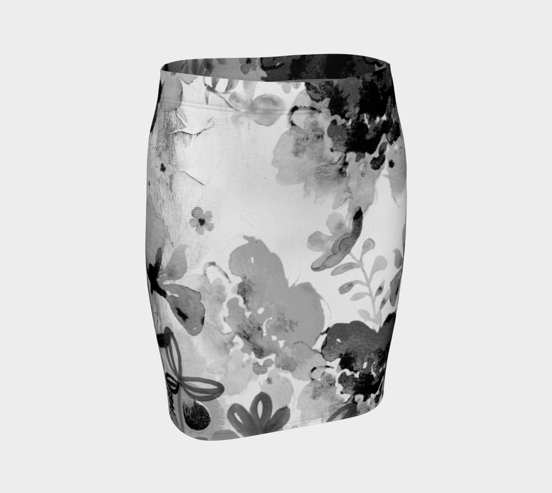 I Am A Queen Greys Fitted Skirt by Deloresart - deloresartcanada