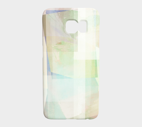 Del 490D Square Off Textured Purples And Greens Device Case - deloresartcanada