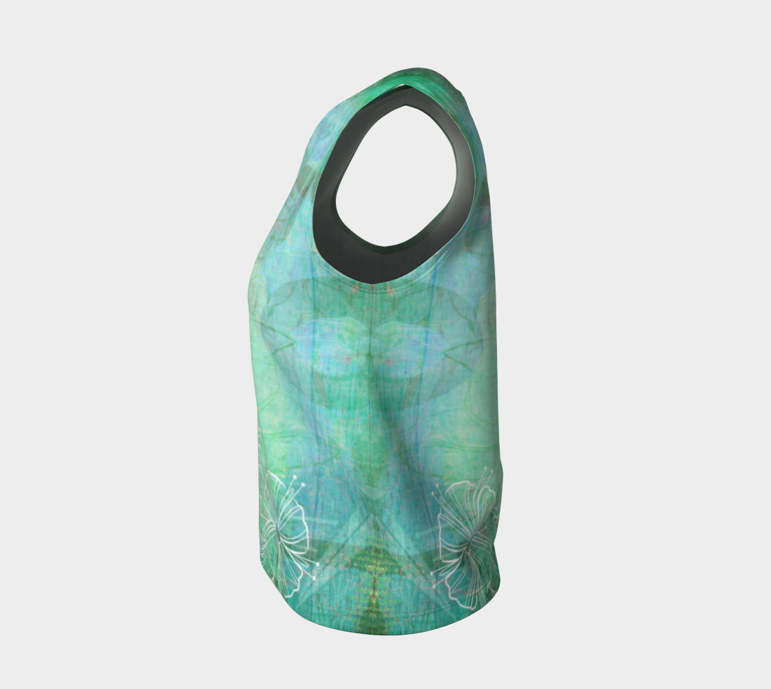 Bra Off Loose Tank by Deloresart in Greens - deloresartcanada