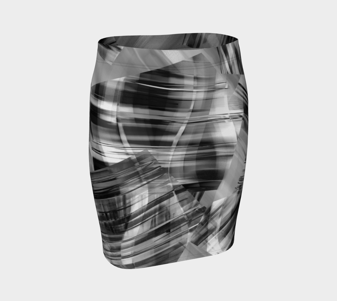 Tartan Cliffs Black Fitted Skirt by Deloresart - deloresartcanada