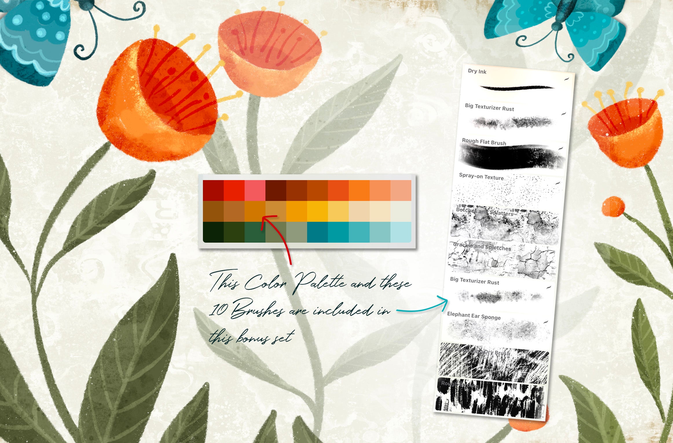 Volume 63 -  Procreate Butterfly Shading with Blend Modes Brushes and Color Palette