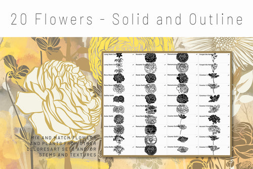 Volume 041 - Procreate Floral Brush Stamps 7 - deloresartcanada
