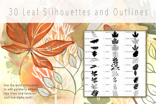 Volume 038 - Tawny Autumn Leaves Procreate Stamp Brushes - deloresartcanada
