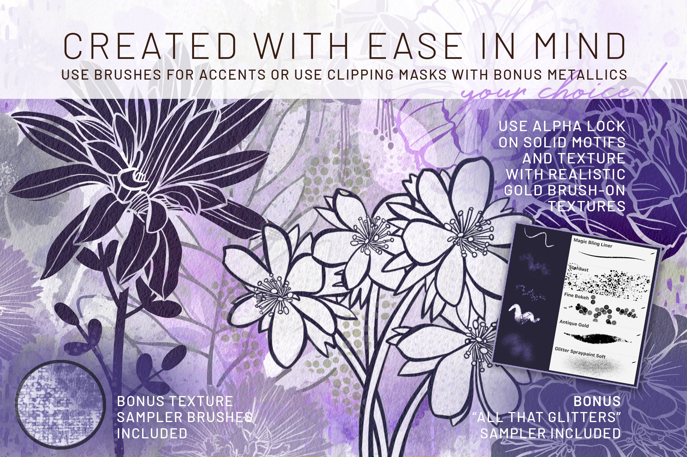 Volume 42 - Procreate Floral Brush Stamps 8