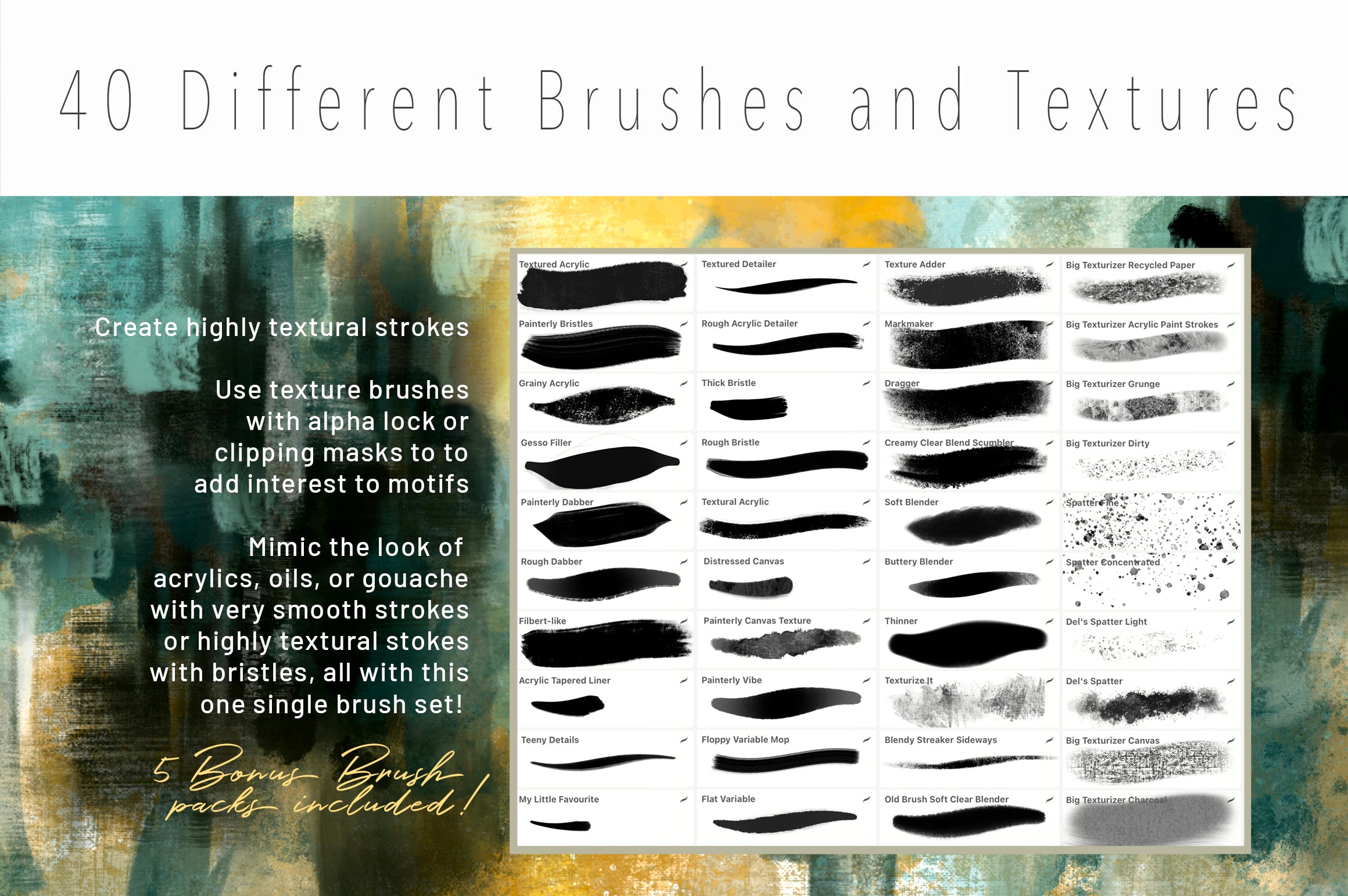 Volume 49 - Painterly Brushes for Procreate