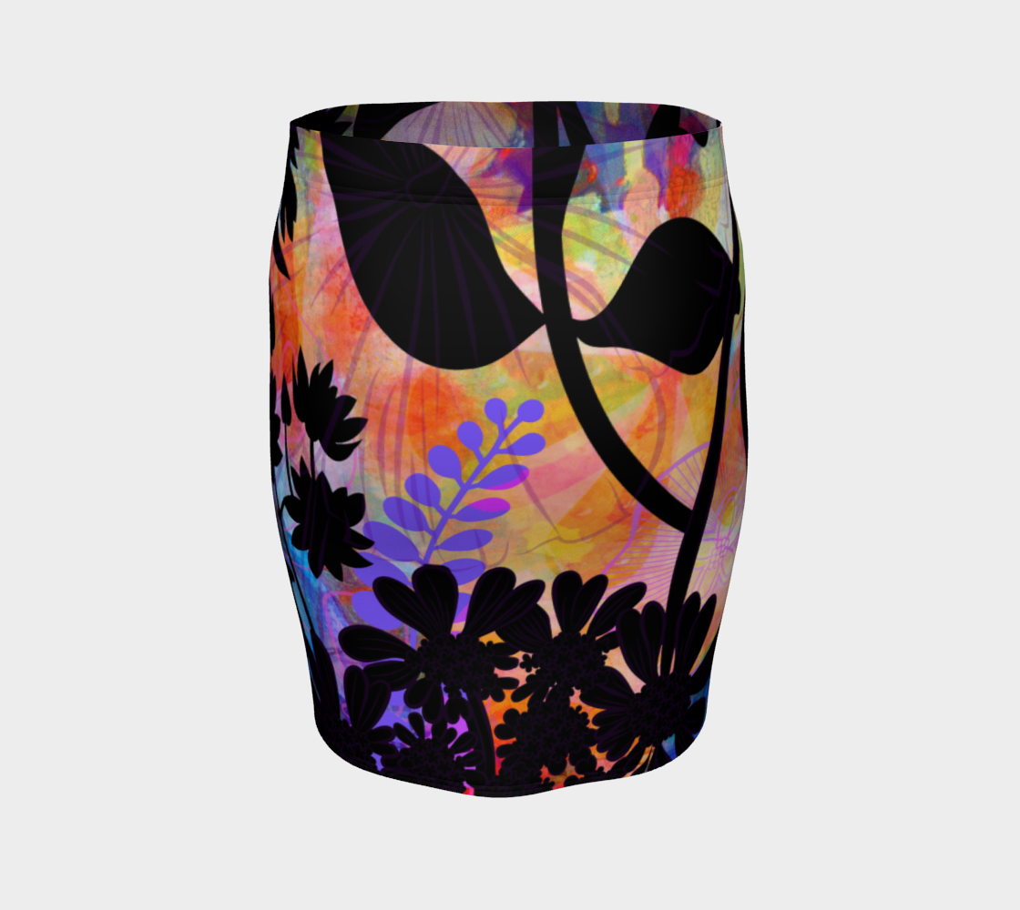 Hawaii Hibiscus Fitted Skirt by Deloresart - deloresartcanada
