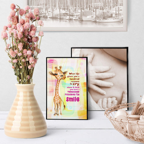 0204 Reasons To Smile Giraffe Art - deloresartcanada