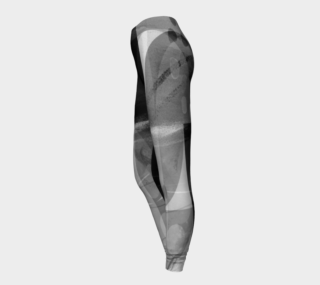 Caring Cup Grey and Black Leggings by Deloresart - deloresartcanada