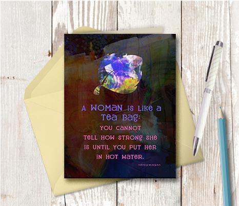 0215 Teabag Note Card - deloresartcanada