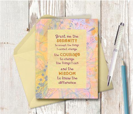 0216 Serenity Flowers Note Card - deloresartcanada