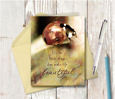 0224 Little Things Make Life Beautiful Note Card - deloresartcanada