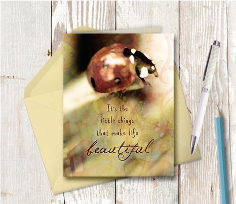 0224 Little Things Make Life Beautiful Note Card - deloresartcanada