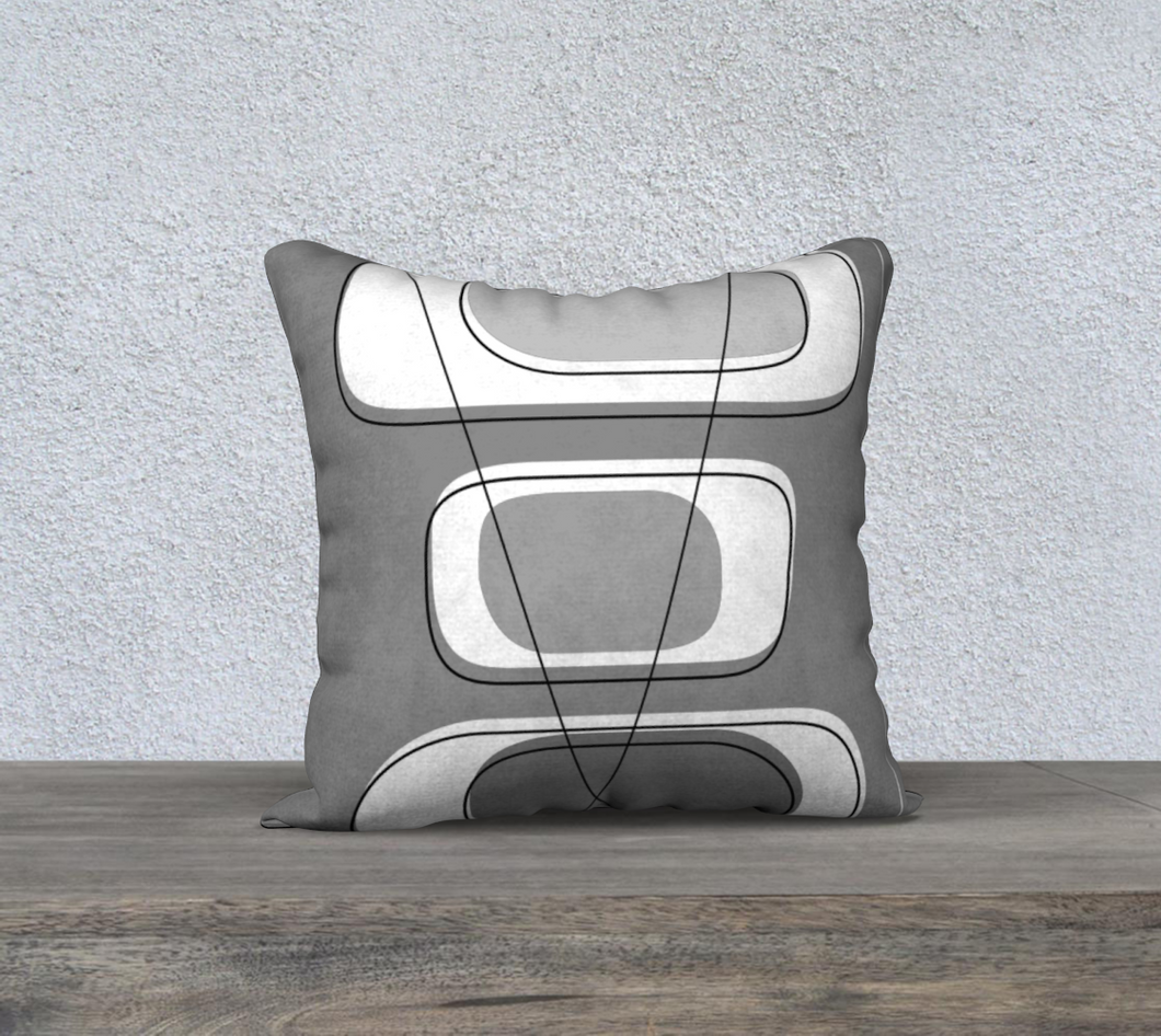 Telly Trio Grays Pillow by Deloresart