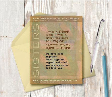 0234 Sister Note Card - deloresartcanada