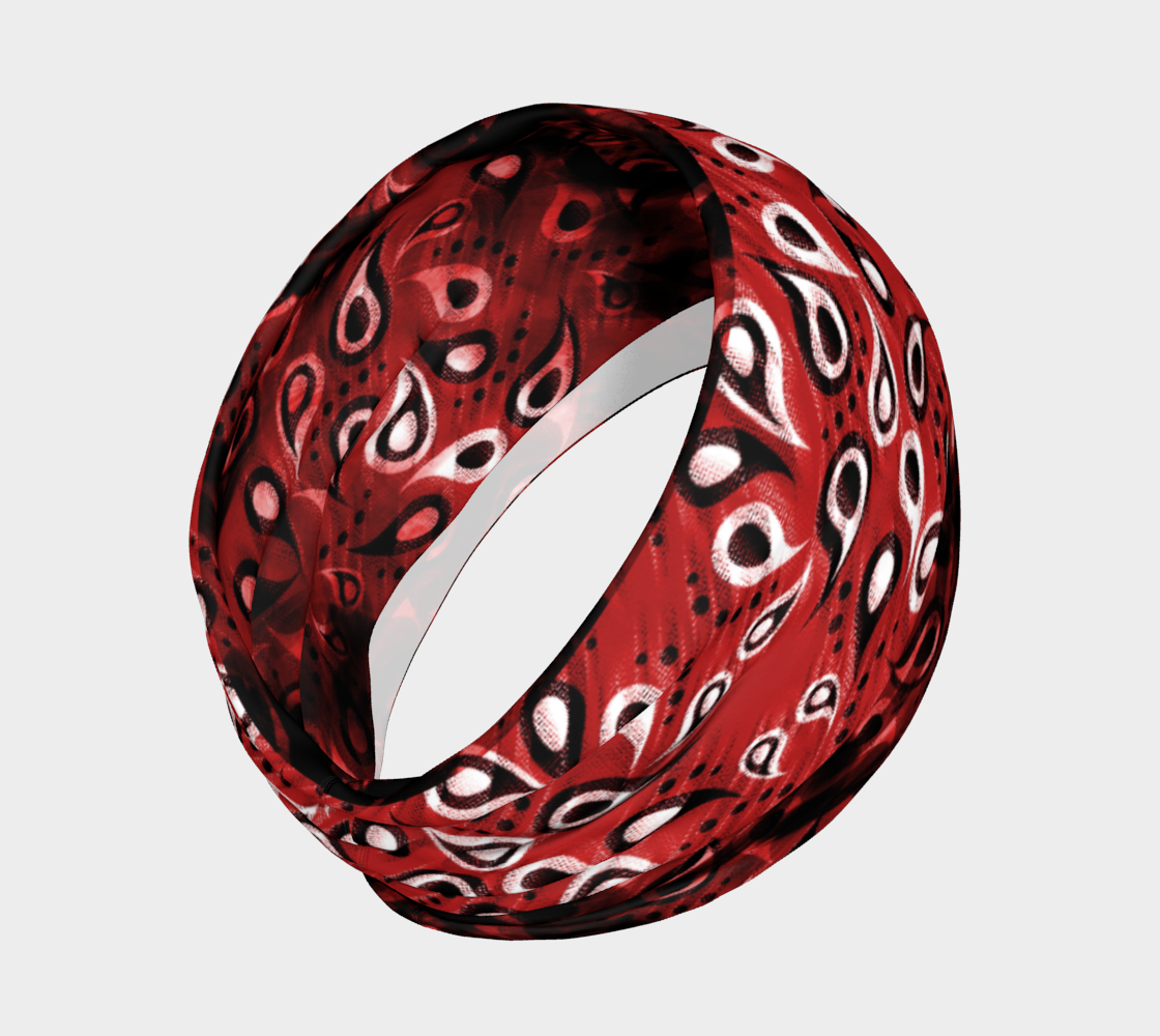 Bittermelon Paisley Headband in Red - deloresartcanada
