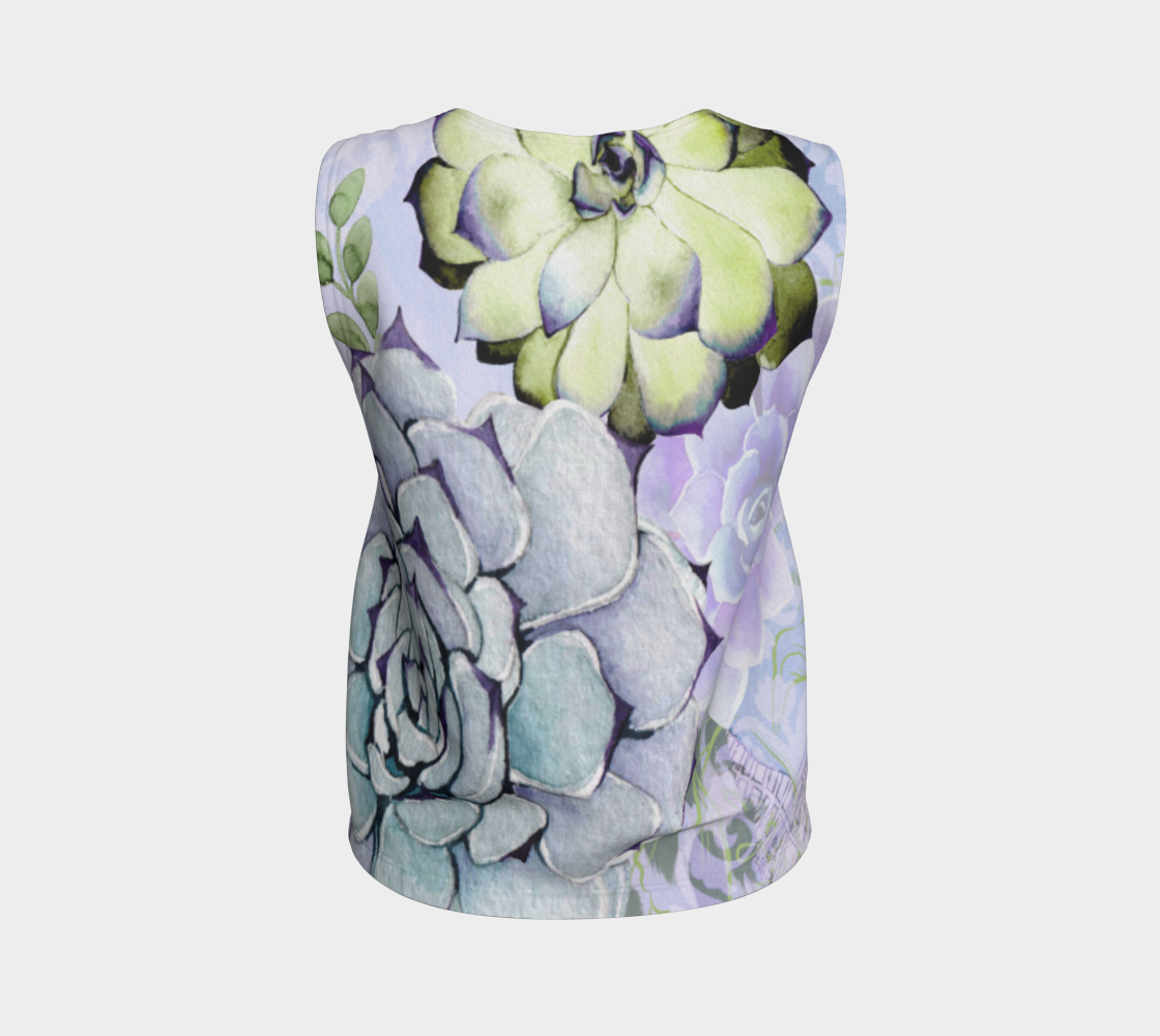 Pekinese Garden Loose Tank in Mauve and Moss - deloresartcanada