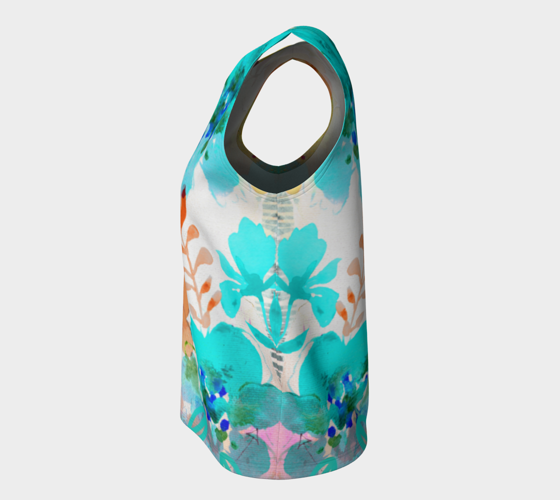 I am a Queen Loose Tank by Deloresart Teal and Coral - deloresartcanada