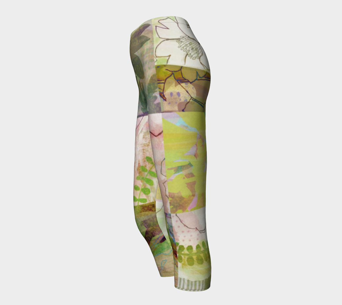 Sage Obscurity Collage Capris by Deloresart - deloresartcanada