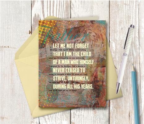 0250 I Am The Child Father Untiringly Note Card - deloresartcanada