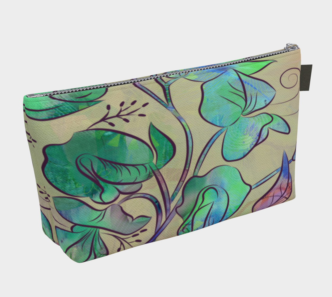 Queen Sweet Pea Makeup Bag in Greens - deloresartcanada