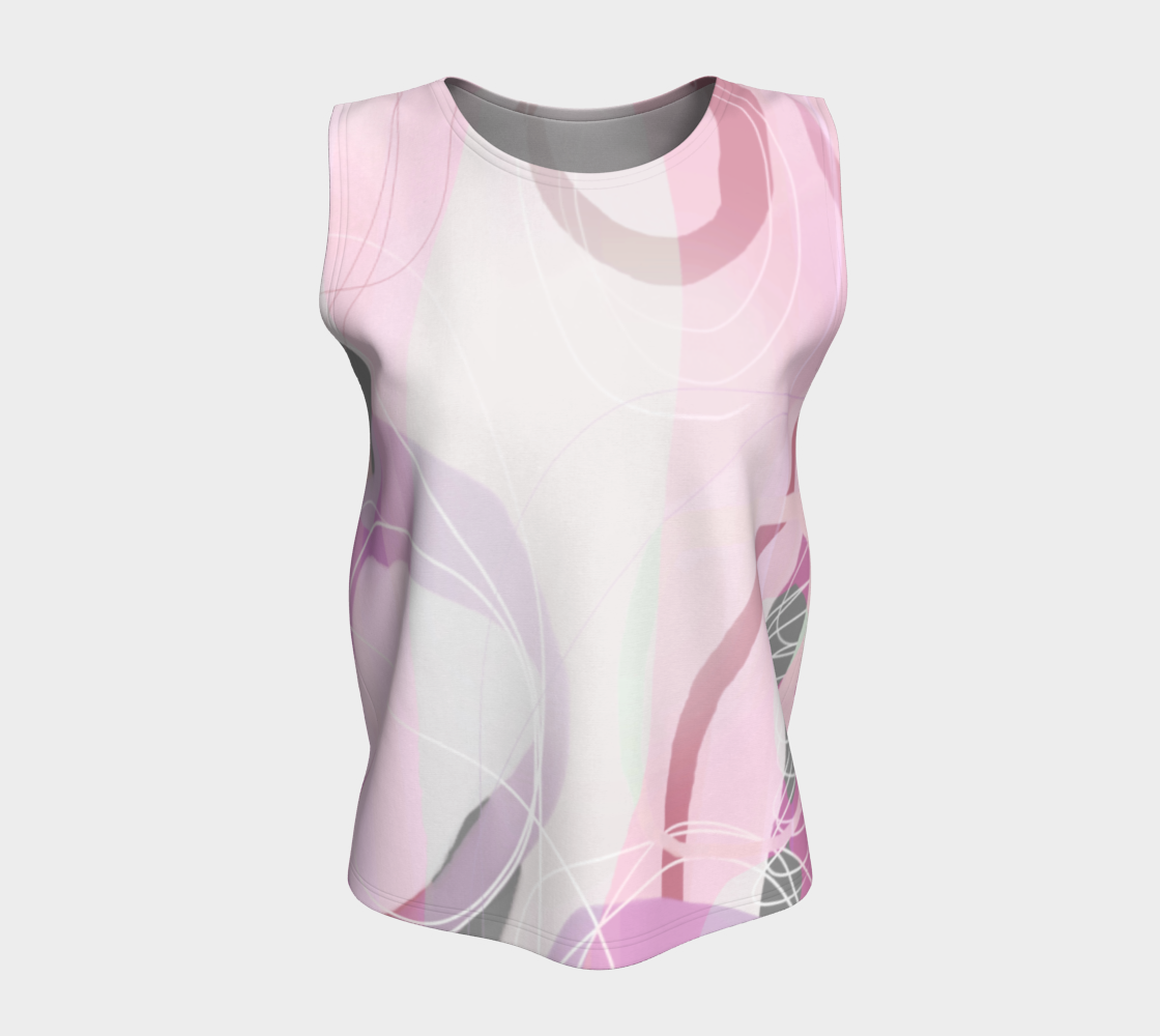 Shenanigans  Loose Tank by Deloresart in Soft Pinks - deloresartcanada