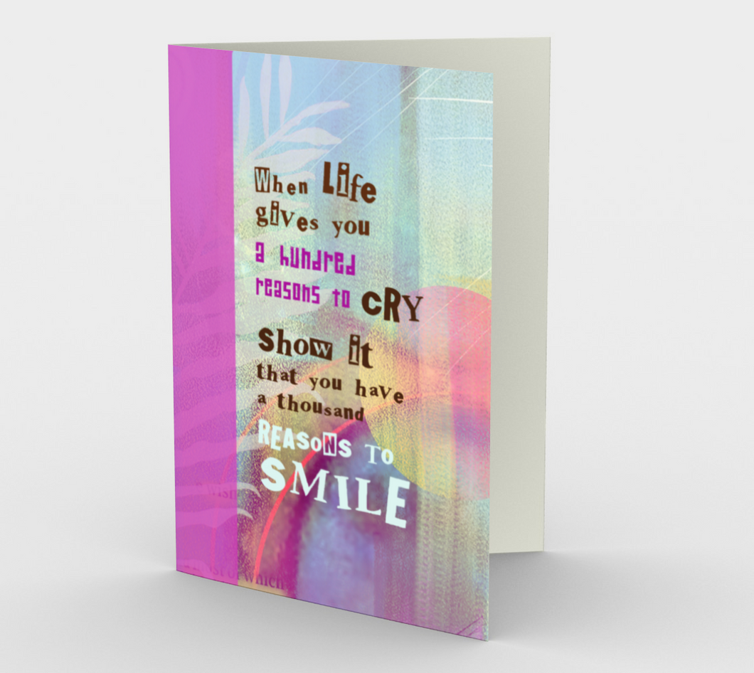 0050 A Thousand Reasons to Smile Stationery Card by Deloresart - deloresartcanada