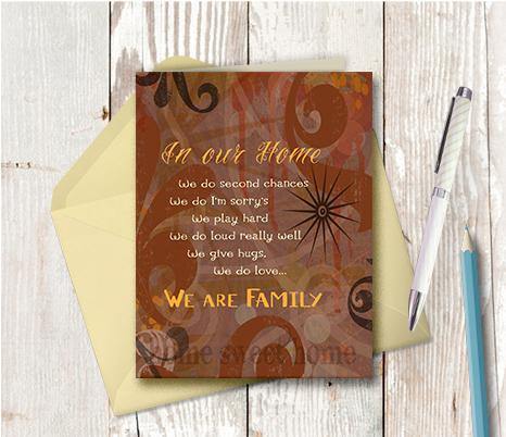 0262 In Our Home Family Note Card - deloresartcanada