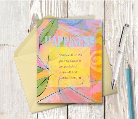 0263 Happiness Note Card - deloresartcanada