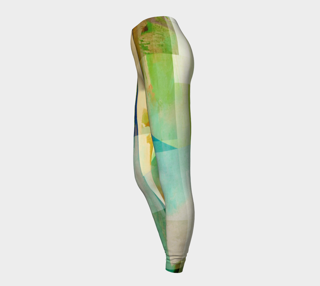 Squared Off Teal, Gold and Rust Leggings by Deloresart - deloresartcanada