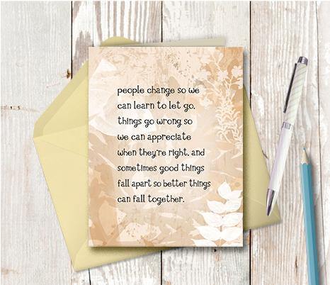0268 Fall Together Neutral Note Card - deloresartcanada