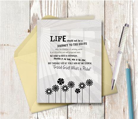 0272  Life Journey b and w Note Card
